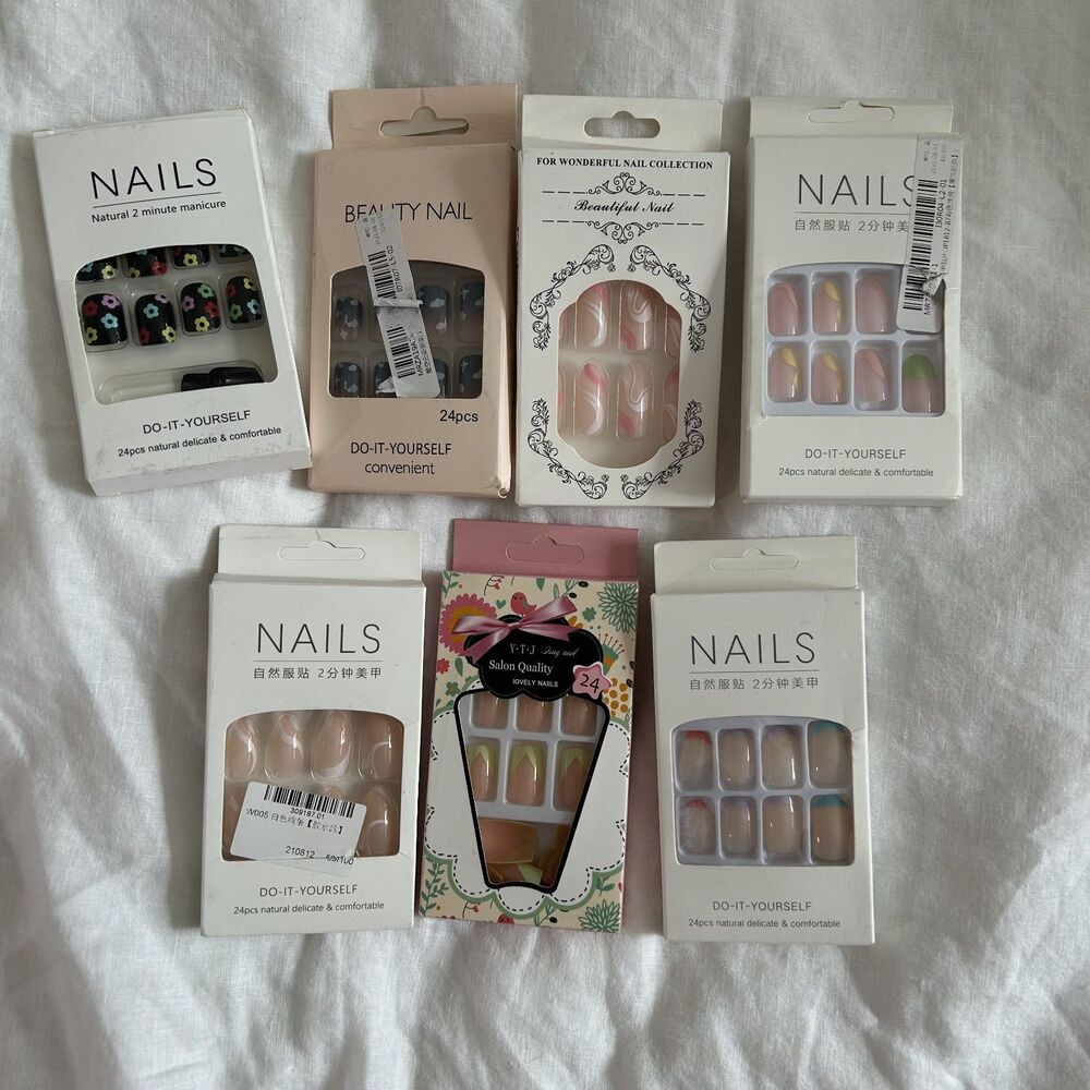 New Press on Assorted Nails Lot Square, Almond, Round